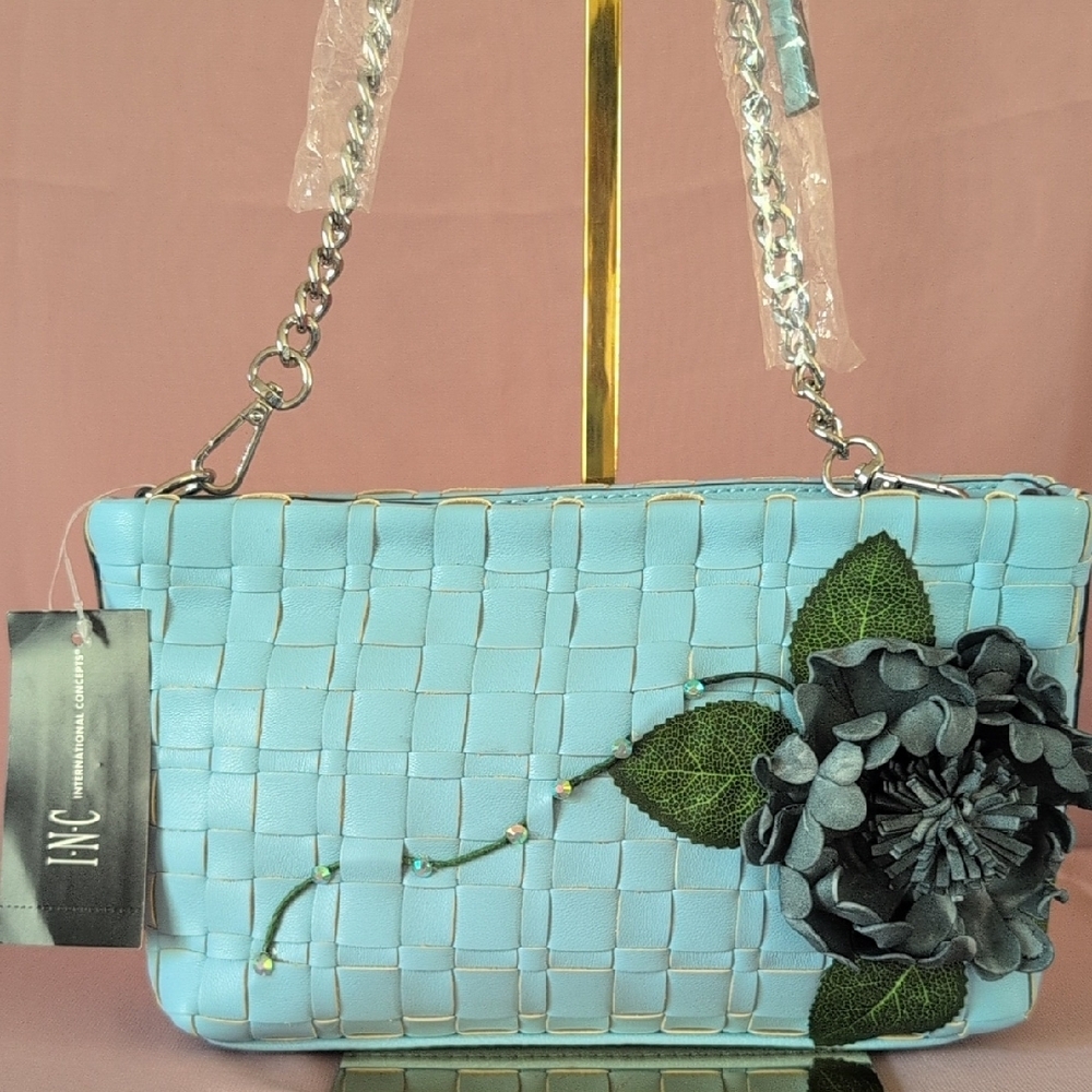 INC Michaela woven crossbody  purse
